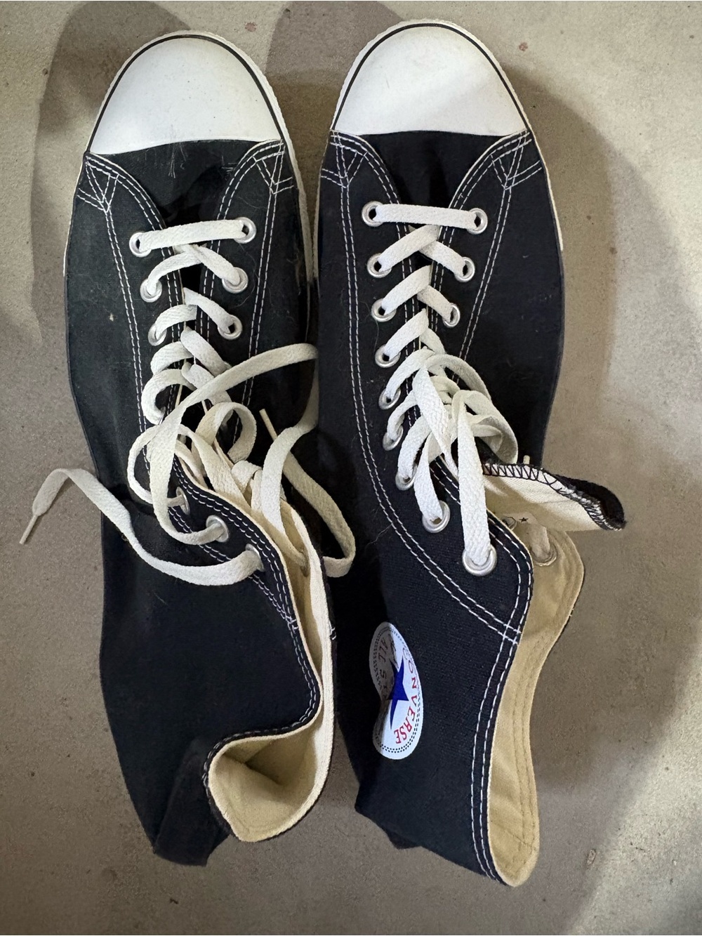 Men's Black Canvas High-Top Athletic Sneakers with White Accents